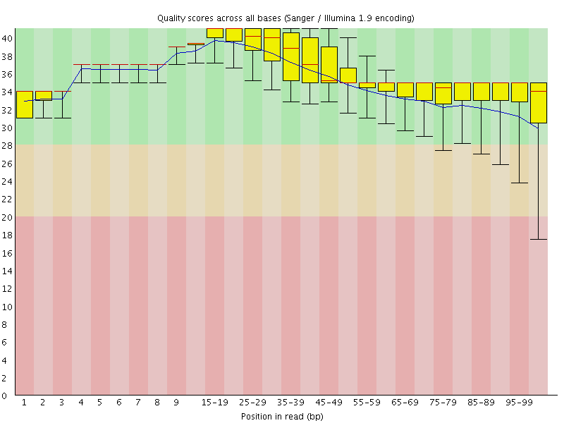 Per base quality graph