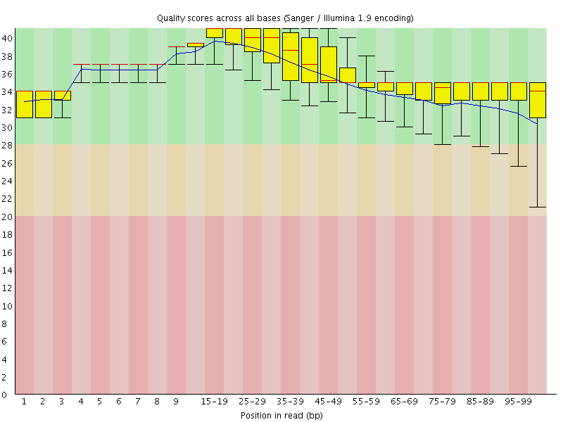 Per base quality graph