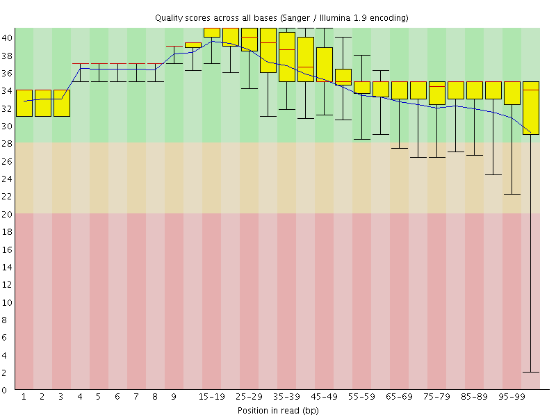 Per base quality graph