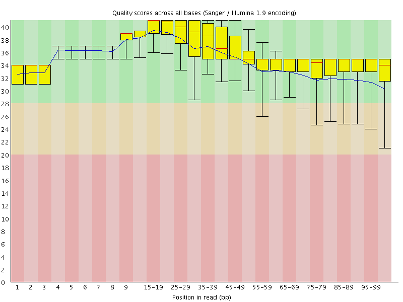 Per base quality graph