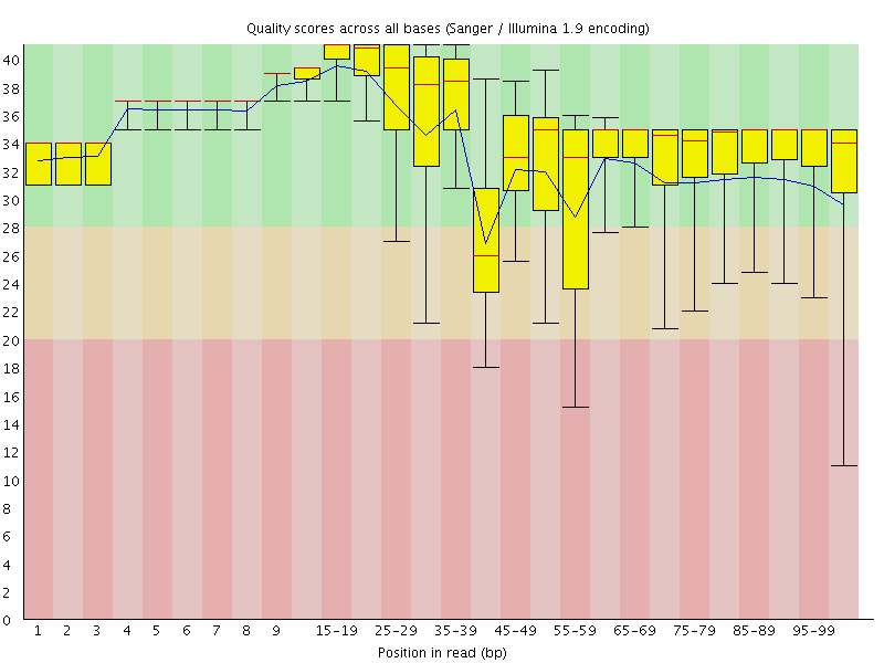 Per base quality graph